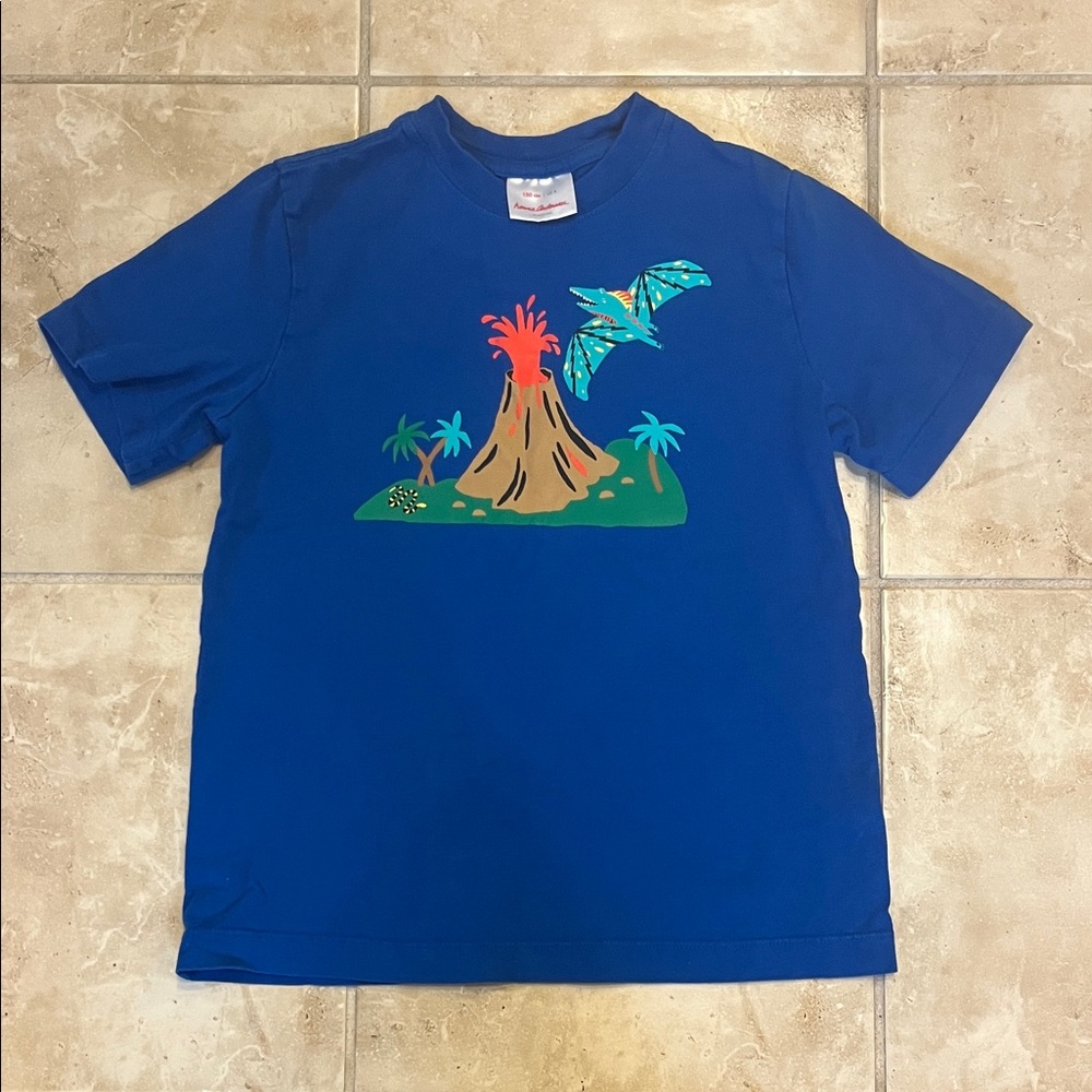 Hanna Andersson Blue Kids T-Shirt with Volcano Print